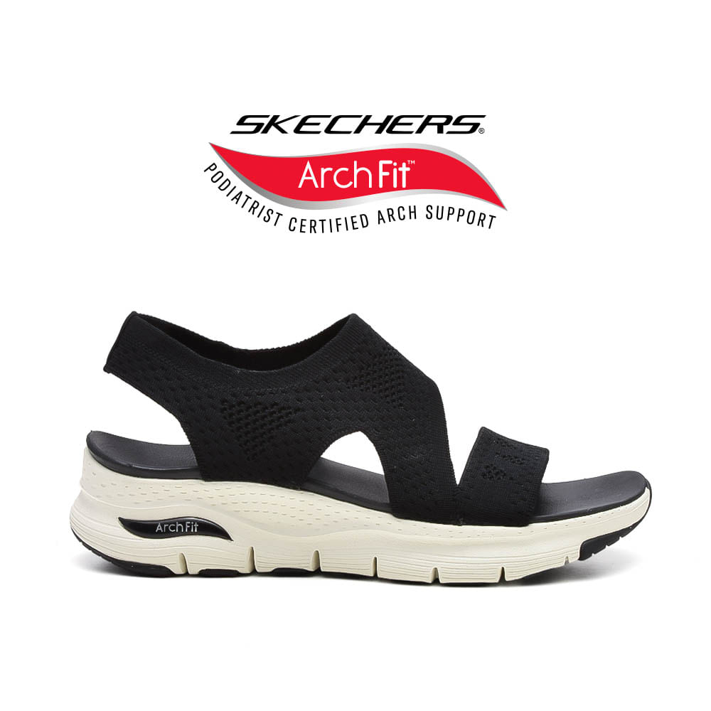 SANDALIA CASUAL SKECHERS ARCH FIT BRIGHTEST DAY BLACK