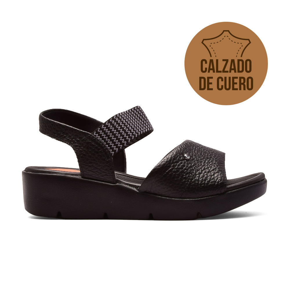 SANDALIA CASUAL DE CUERO USAFLEX KEELY ALL BLACK