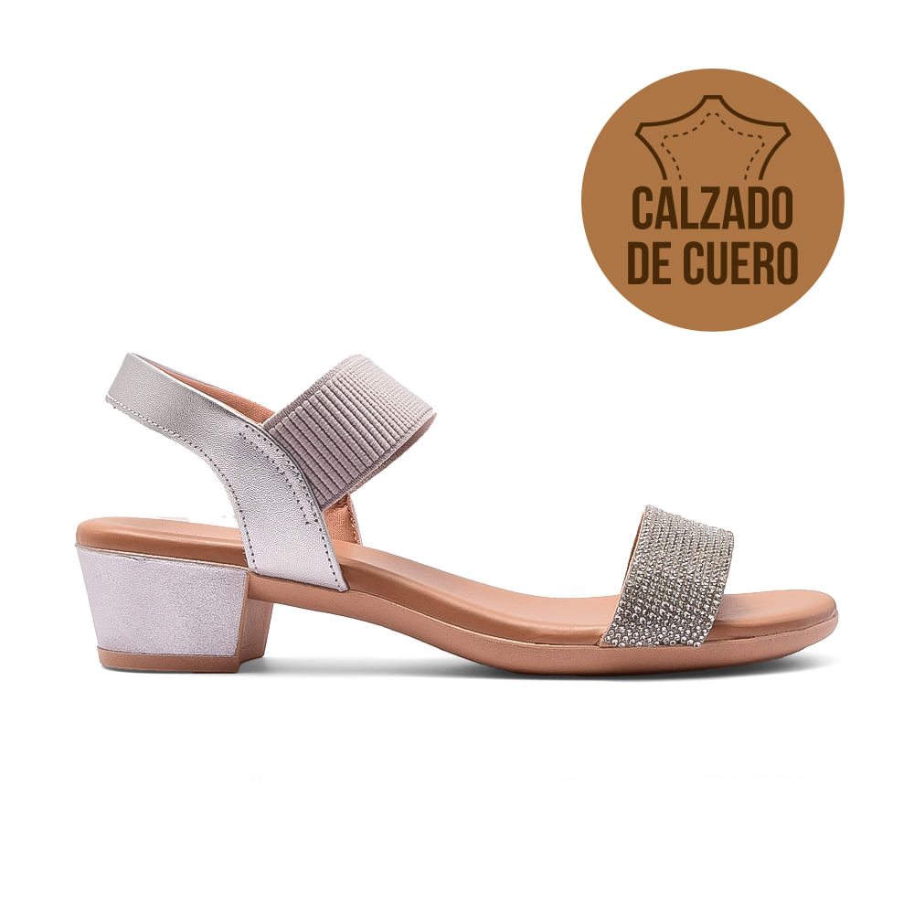 SANDALIA CASUAL TACO ALTO DE CUERO USAFLEX IDARIA