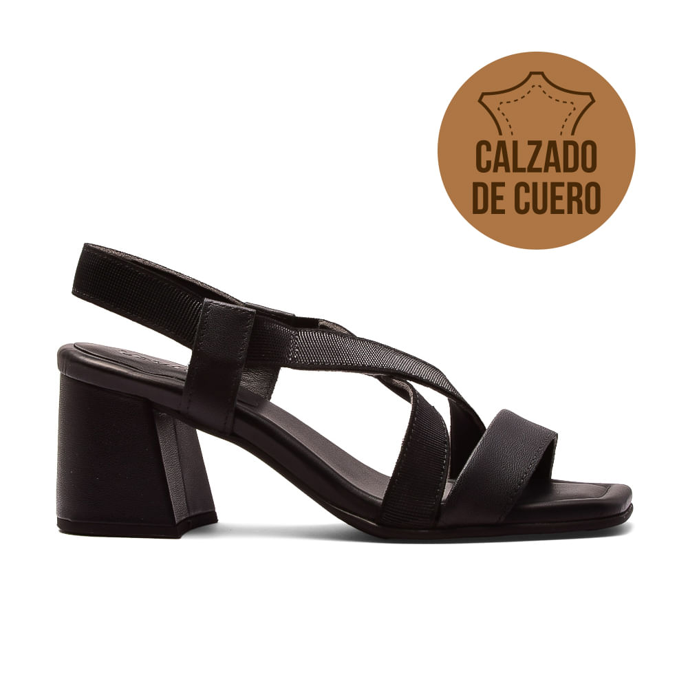 SANDALIA CASUAL TACO ALTO DE CUERO USAFLEX LEILA