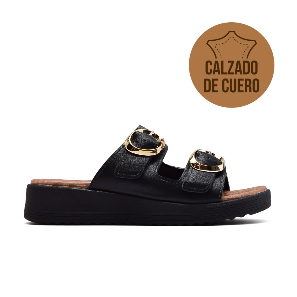 SANDALIA CASUAL DE CUERO USAFLEX ANABELA