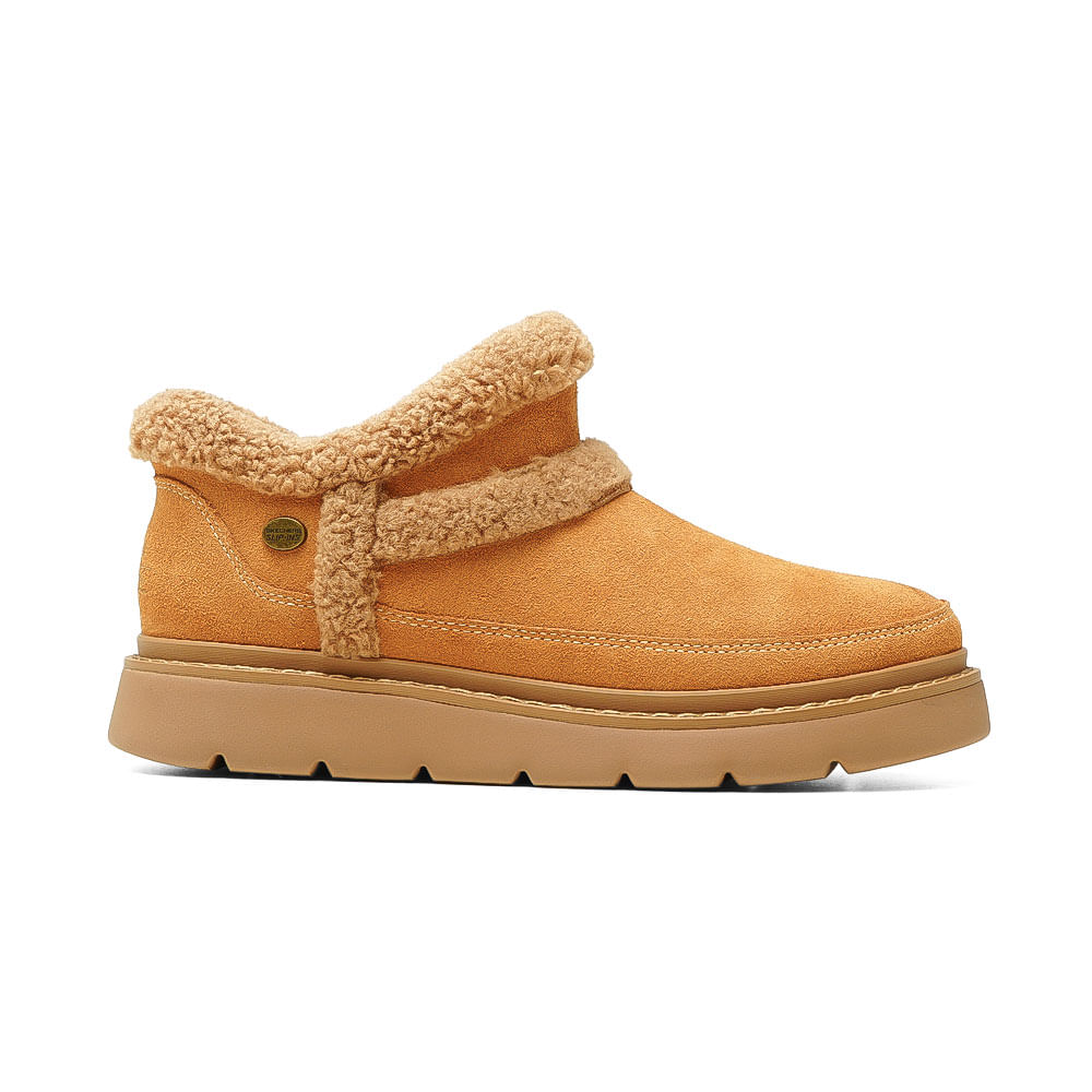 BOTA CASUAL SKECHERS SLIP-INS BOBS KEEPSAKES LITE WINTER SNUG CAMEL