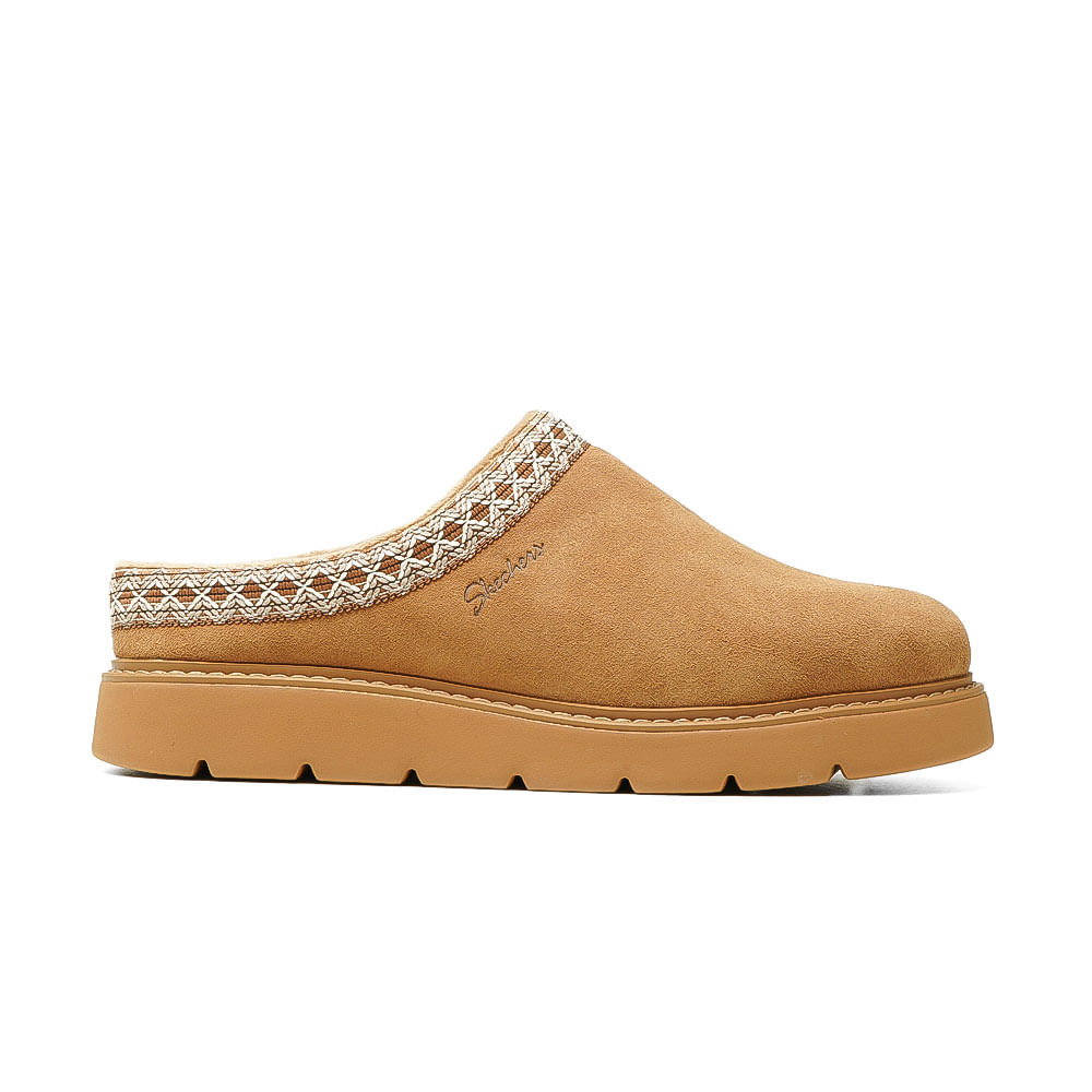 ZUECO SKECHERS KEEPSAKES LITE COZY CASCADE CAMEL