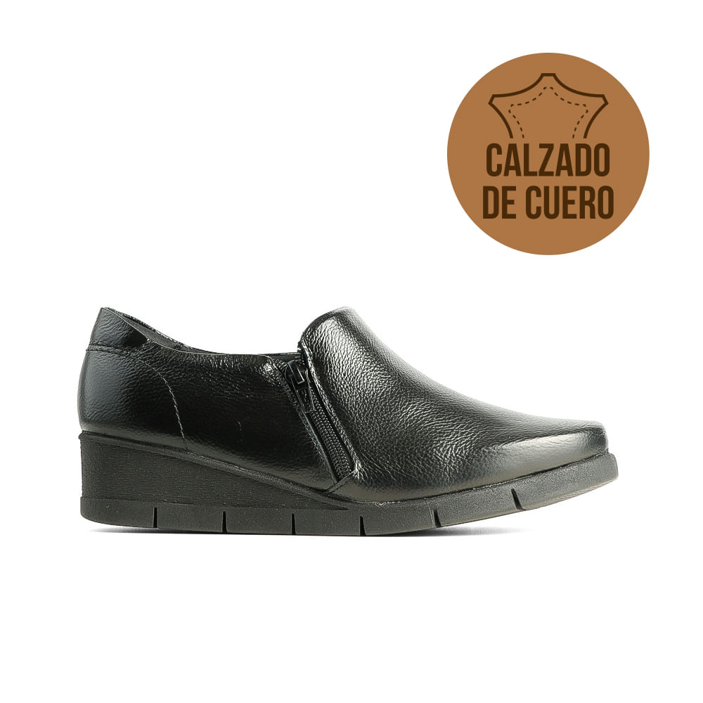 ZAPATO CASUAL TACO BAJO DE CUERO USAFLEX SALANA