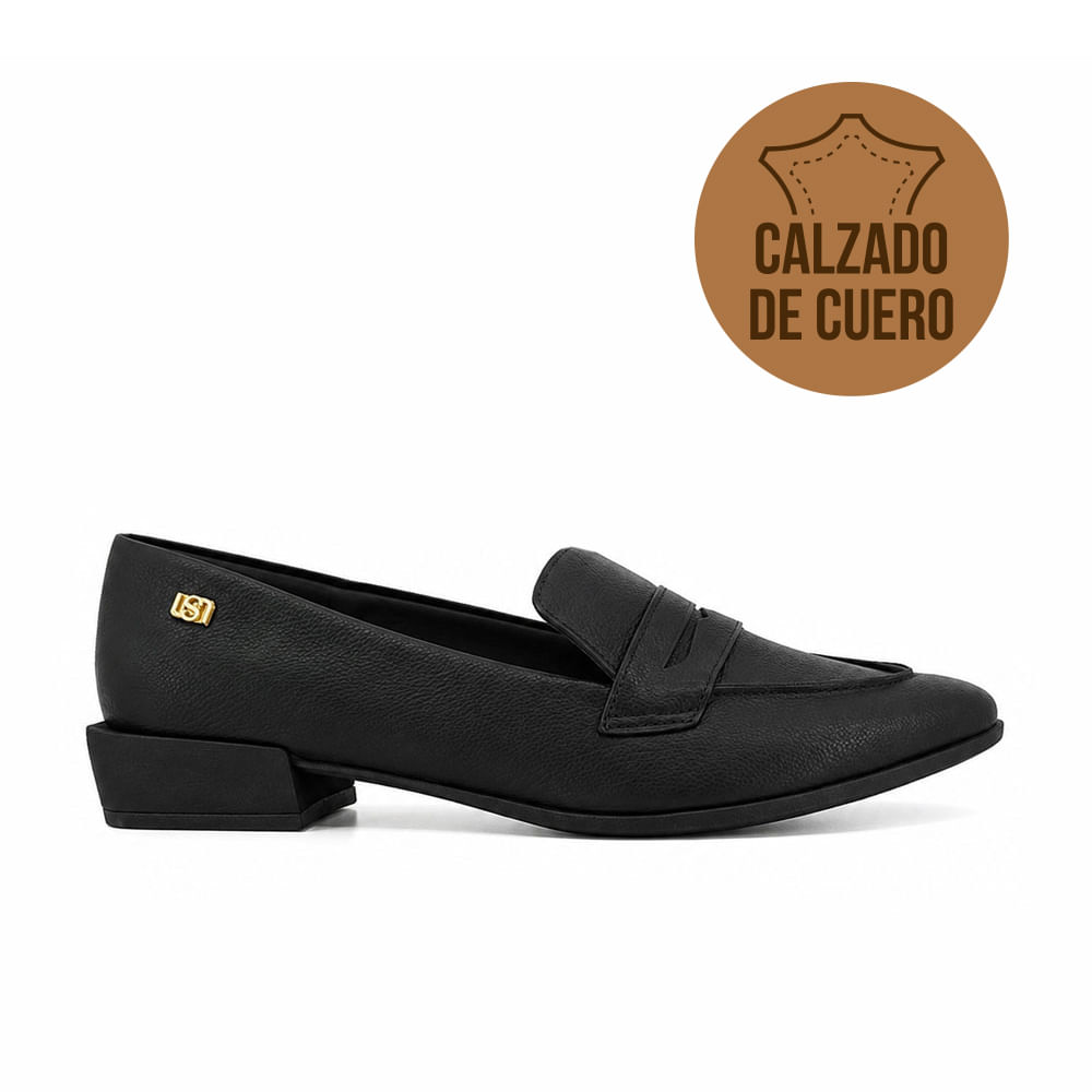 ZAPATO CASUAL TACO BAJO DE CUERO USAFLEX LINA